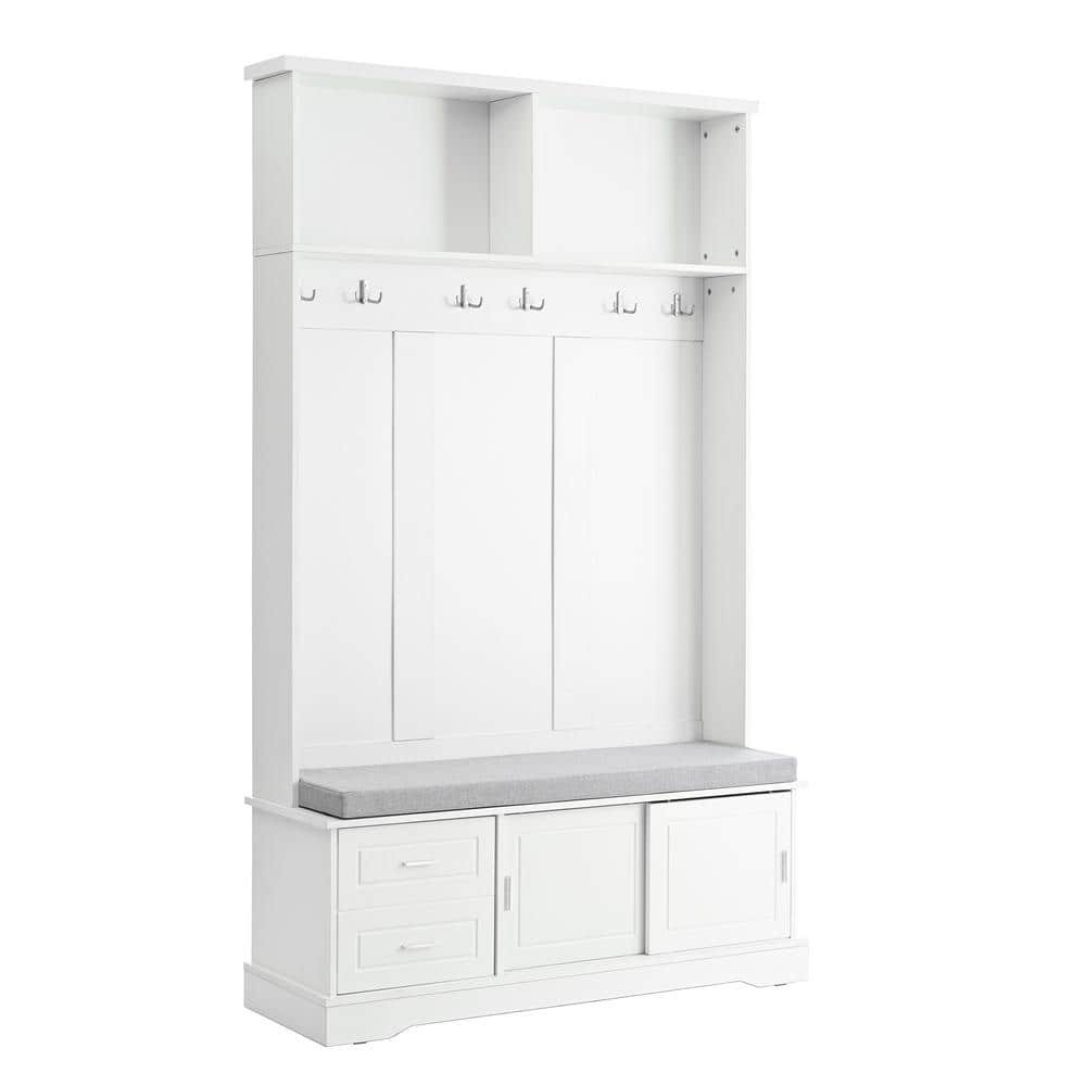47.2 in. W x 15.7 in. D x 78.7 in. H White Wood Linen Cabinet Elegant Hall 