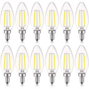 40-Watt Equivalent B10 Dimmable LED Vintage Edison Light Bulbs 5000K Bright White (12-Pack)