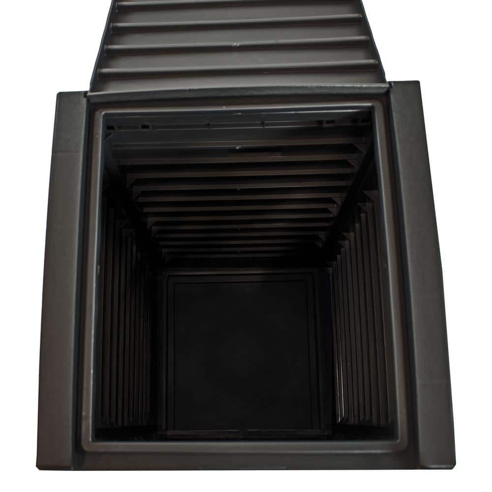 Black Polypropylene Resin Outdoor Trash Can with Lid, 39 Gallon
