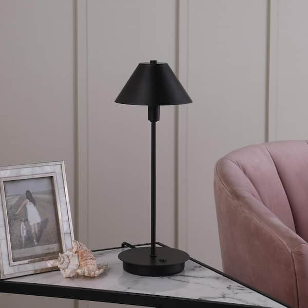 Lamp CJ Oval Ring in Gold Metal Table L. with Black Shade