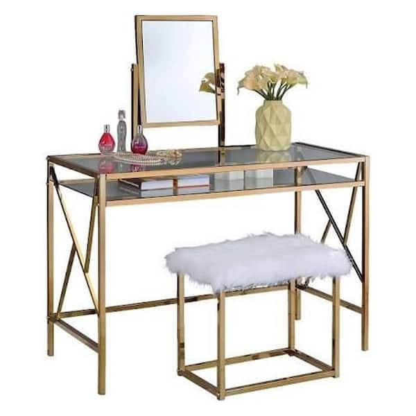Unbranded Brooklyn Champagne Vanity Set 18 x 13.5 x 19.5