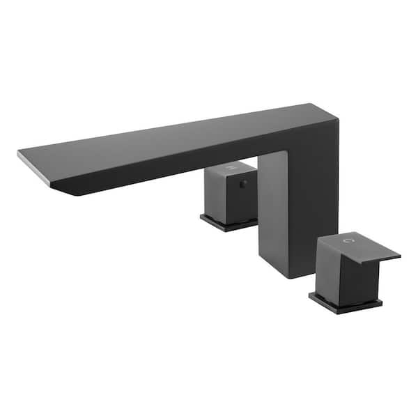 Roman Tub Faucet, Bath Tubs Faucets Set with 2 Handles, Roman Tub Faucets Deck Mount for Pet Washing, Baby Care, Black