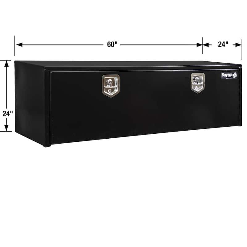 24 in. x 24 in. x 60 in. Gloss Black Steel Underbody Truck Tool Box