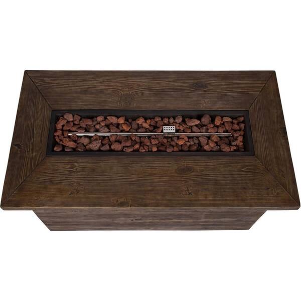 Shine Company Merida 48 in. Rectangular Outdoor Fire Pit Table - Brown Shine Company Merida 48 in. Rectangular Outdoor Fire Pit Table - Brown