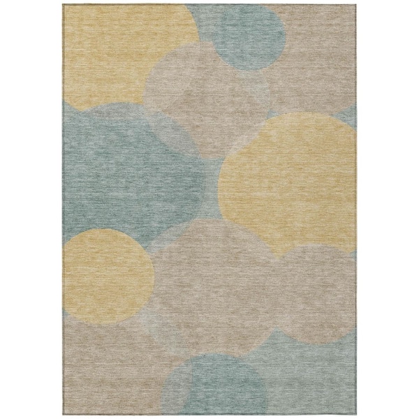 Chantille Machine Washable Indoor/Outdoor Abstract ACN3010 Spa 10 ft. x 14 ft. Area Rug