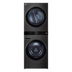 27 in. WashTower Laundry Center with 4.5 cu. ft. Washer & 7.2 cu. ft. Heat Pump Ventless Dryer with Steam, Black Steel