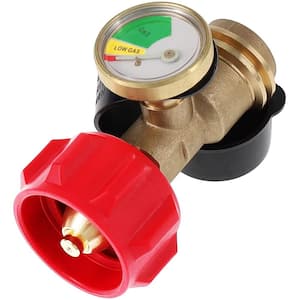 For Propane Tank Gas Cylinder Gas Gauge, Universal Propane Tank Gauge [100% Solid Brass], New Red