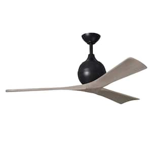 Irene-3 52 in. 6 Fan Speeds Ceiling Fan in Black with Remote and Wall Control Included