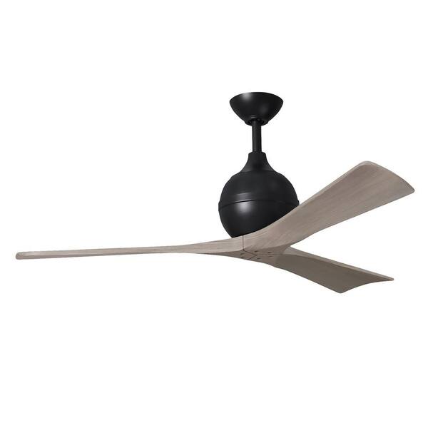 Matthews Fan Company Irene3 52 in. 6 Fan Speeds Ceiling Fan in Black with Remote and Wall