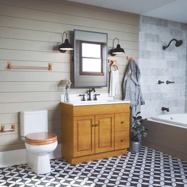 Dalton 30 in. Towel Bar in Honey Oak