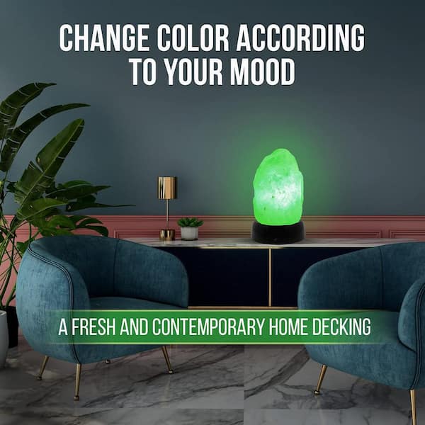 5.1 in. Crystal Salt Lamp with Multi-Color Night Light