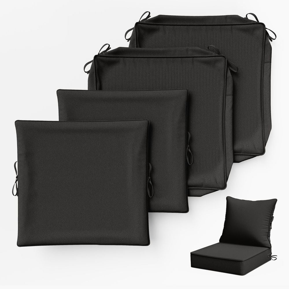 24 in. x 24 in. Slipcover Replacement Outdoor Waterproof Seat&Back Cover Set for Chair and Sofa Black (2-Pack) price history on PriceWatchPro