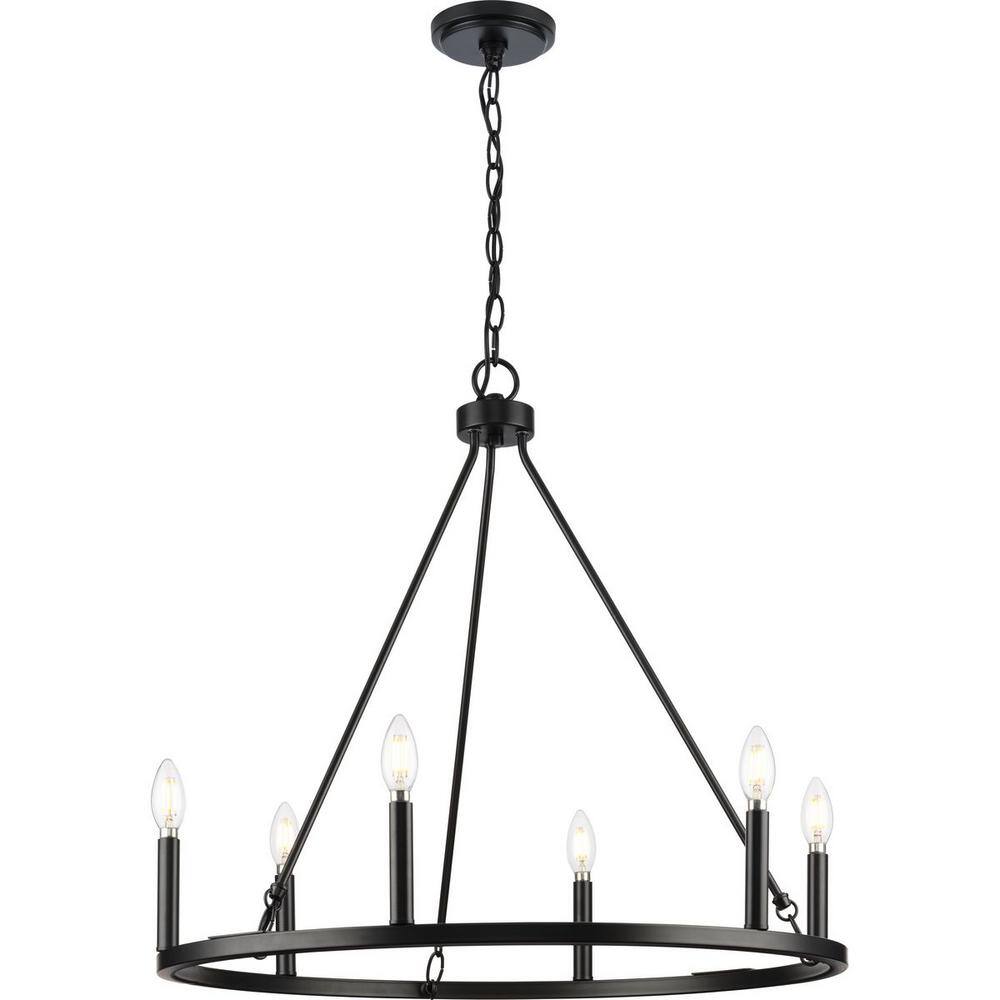 Gilliam Matte Black 6-Light Steel Chandelier