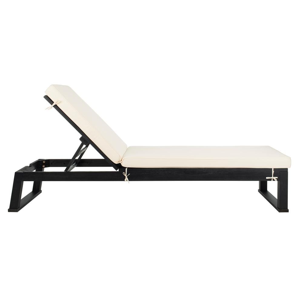 Contemporary Black & Beige Hanging Chaise Lounger with Cushions