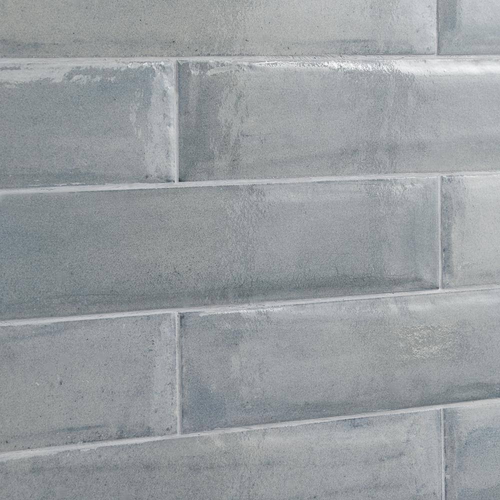 Tint Light Blue Polished Porcelain Subway Wall Tile 3-in x 16-in