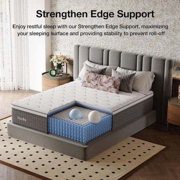 12 in. Medium Hybrid Memory Foam and Innerspring Mattress Tight Top Queen Size Mattress