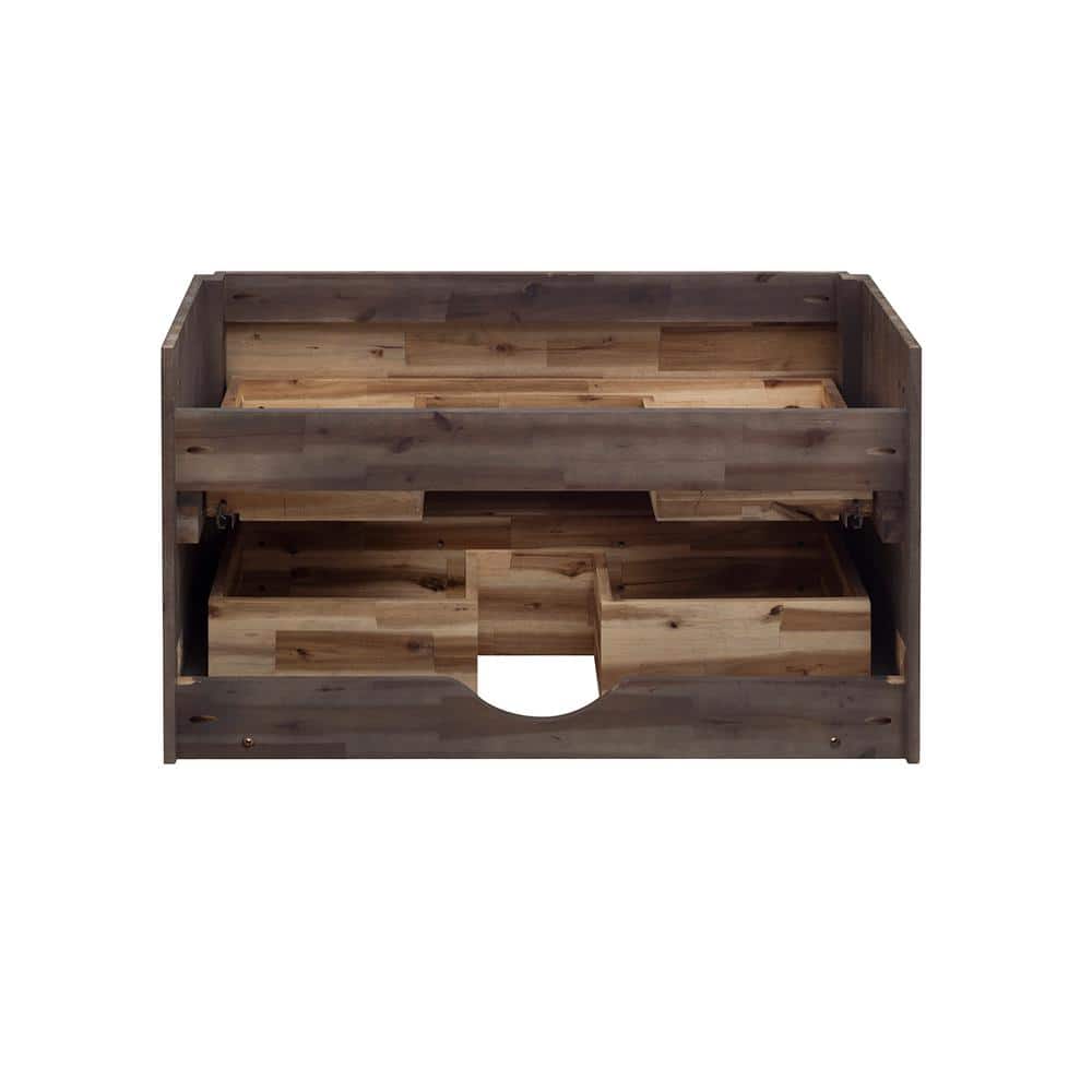 Acacia Brown 35" Wall Mount Single Sink Vanity Base
