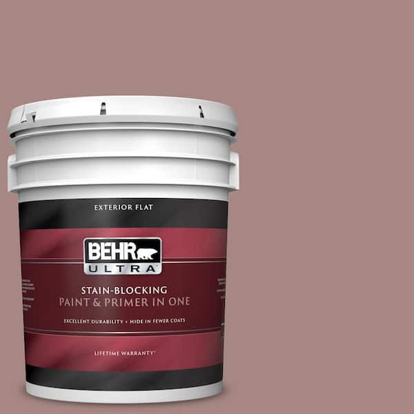 BEHR ULTRA 5 gal. #UL110-11 Regency Rose Flat Exterior Paint and Primer in One