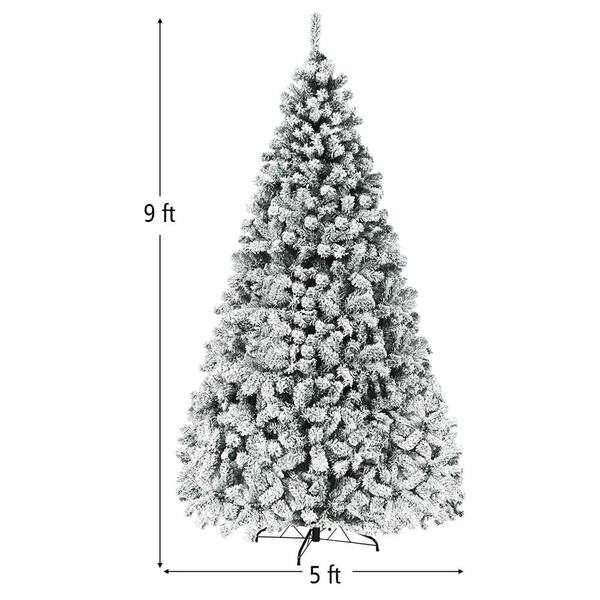 Best Choice Products 9ft Snow Flocked Hinged Artificial Christmas Pine Tree Holi 