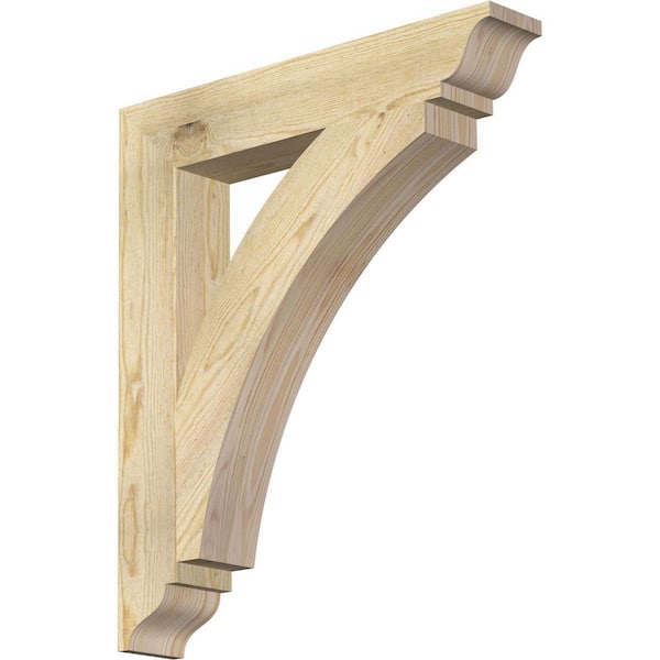 Ekena Millwork 4 in. x 28 in. x 24 in. Douglas Fir Thorton Traditional Rough Sawn Bracket
