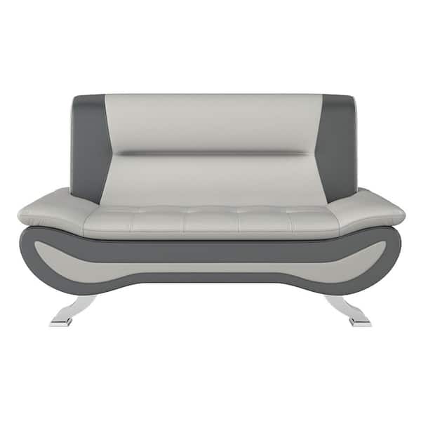EVERGLADE HOME Emerson 62.5 in. Armless Faux Leather Straight in Multi-Colored