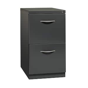 23 in. D 2-Drawer Charcoal Metal Letter Width 15 in. W Mobile Pedestal File Cabinet File-File with Arch Pull