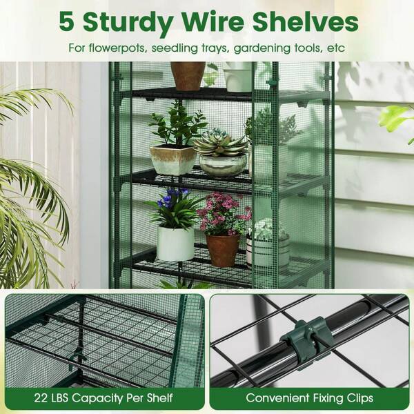 Costway 69 in. x 48 in. x 75 in. Mini Greenhouse with 5 Tier