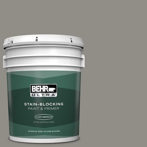 BEHR ULTRA 5 gal. #T13-17 Timber Town Extra Durable Semi-Gloss Enamel Interior Paint & Primer