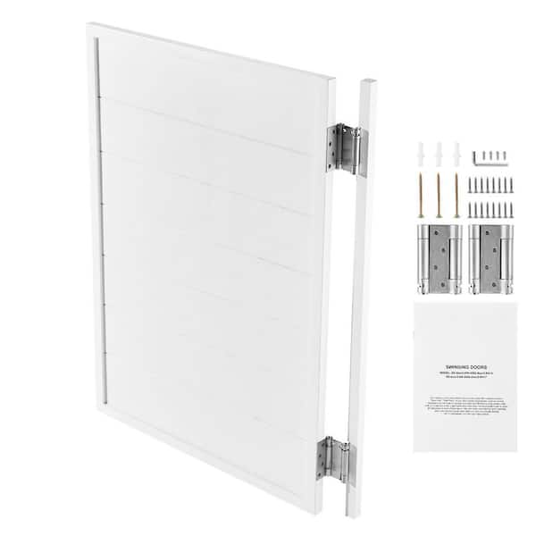 Saloon Doors, 1.1 in. x 41.7 in. Swinging Cafe Interior Doors, White Square Design Premium Pine Wood, Sliding Doors