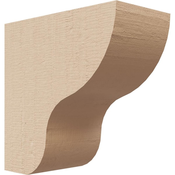 Ekena Millwork 2 in. x 4 in. x 4 in. Series 1 Classic Greensboro Rough Cedar Woodgrain Timberthane Polyurethane Corbel, Primed Tan