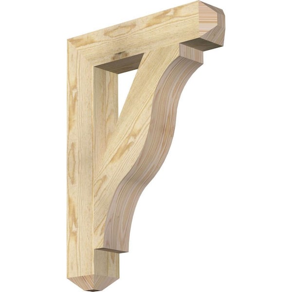 Ekena Millwork 4 in. x 28 in. x 20 in. Douglas Fir Funston Craftsman Rough Sawn Bracket