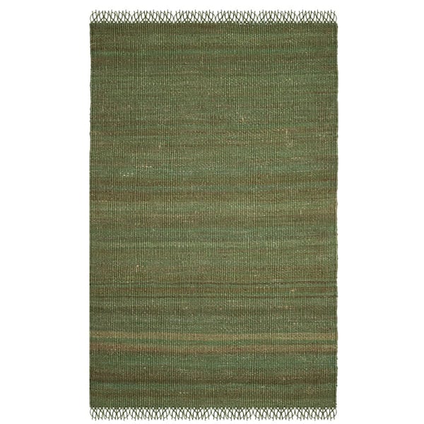 SAFAVIEH Natural Fiber Green 6 ft. x 9 ft. Gradient Solid Color Area Rug