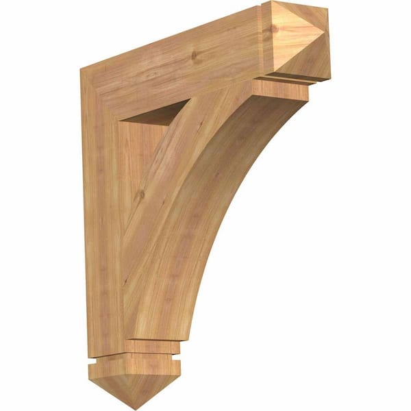 Ekena Millwork 5.5 in. x 30 in. x 30 in. Western Red Cedar Thorton Arts and Crafts Smooth Bracket