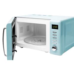 HERITAGE Countertop 700-Watt .7 cu. ft. Turquoise Vintage Retro Microwave with Settings and 9.5 in. Turntable