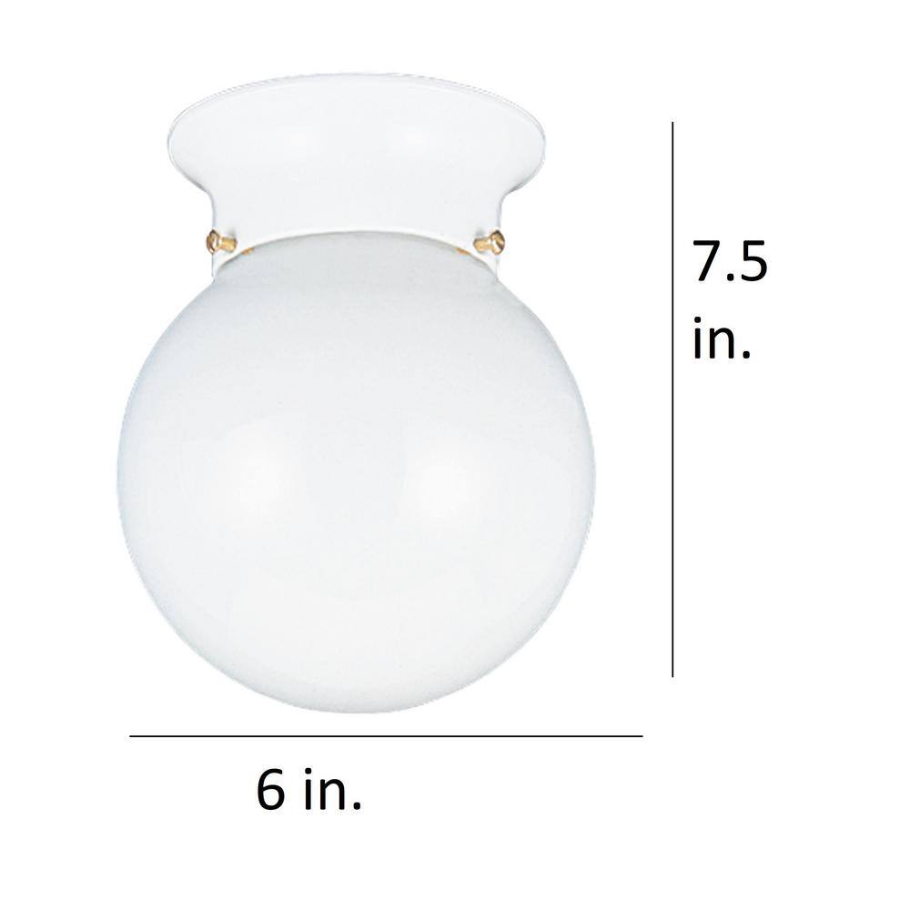 Elegant White Glass Globe Flush Mount with Brushed Nickel Finish