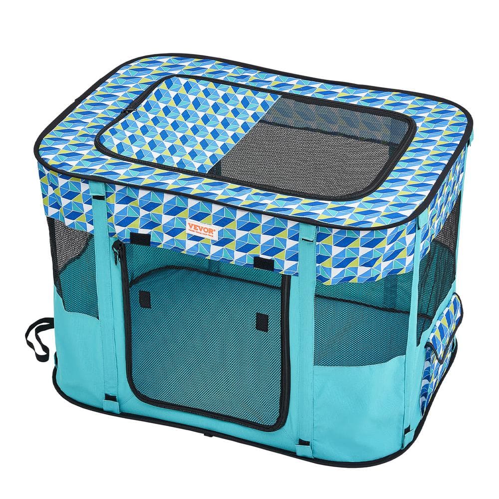 VEVOR Portable Pet Playpen 32 in. L x 24 in. W x 22 in. H Foldable Dog Cat Pen 600D Oxford Cloth Removable Zipper Top