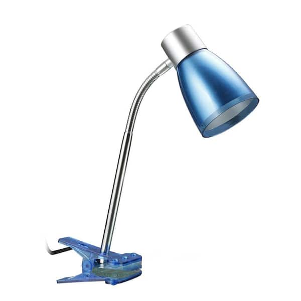 LimeLights Flashy 11.02 in. Flexible Goose Neck Metallic Blue 3W LED Clip Light Desk Lamp