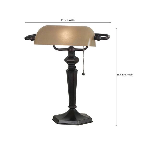 15 in oil rubbed bronze bankers lamp Clearance