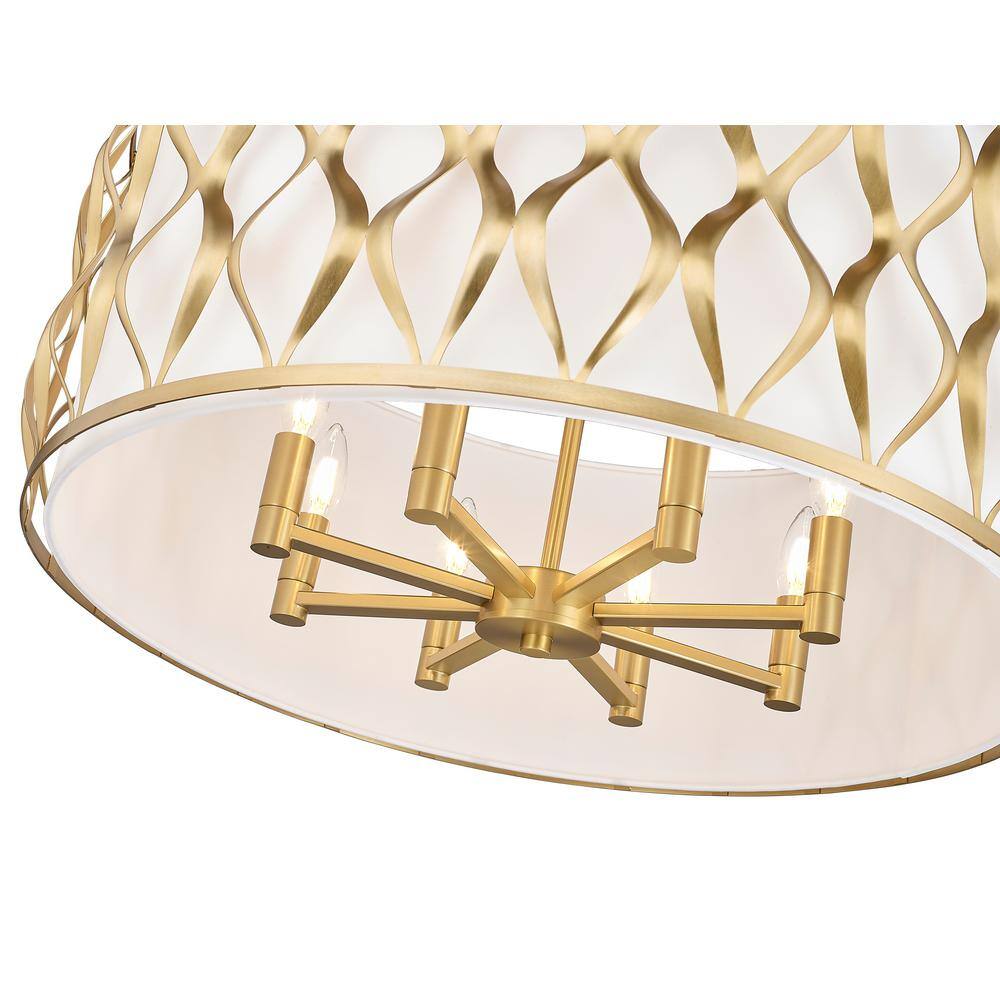 Modern Gold Drum 8-Light Indoor/Outdoor Pendant