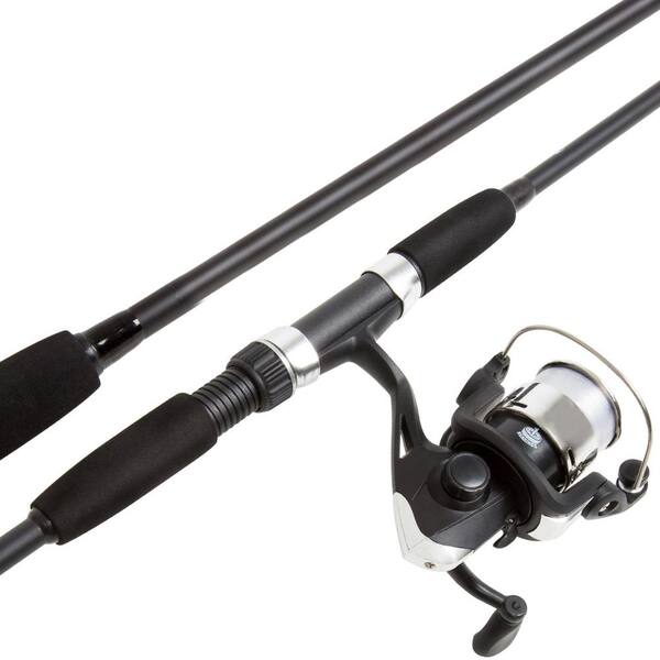 65 in. Pole Fiberglass Fishing Rod and Reel Combo - Portable, Size 20  Spinning Reel in Black (2-Piece) 641203IBF - The Home Depot