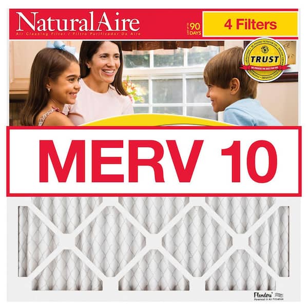 16 in. x 25 in. x 1 in. Microparticle MERV 10 Pleated Air Filter (4-pack)