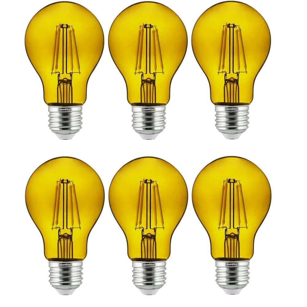 60-Watt Equivalent A19 Medium E26 Base Dimmable Transparent Filament Yellow LED Light Bulb (6-Pack) price history on PriceWatchPro