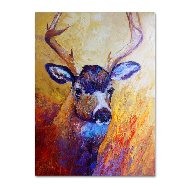 Trademark Fine Art 32 In. X 24 In. "Mule Deer Buck" By Marion Rose Printed Canvas Wall Art-Ali10566-C2432Gg - The Home Depot