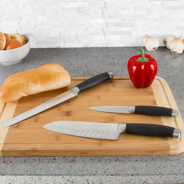 15-Piece Stainless Steel Knife Set with Wooden Block 751676CPJ
