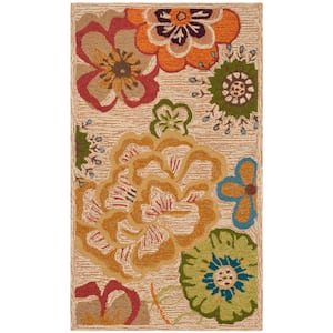 Four Seasons Beige/Red 2 ft. x 4 ft. Floral Area Rug