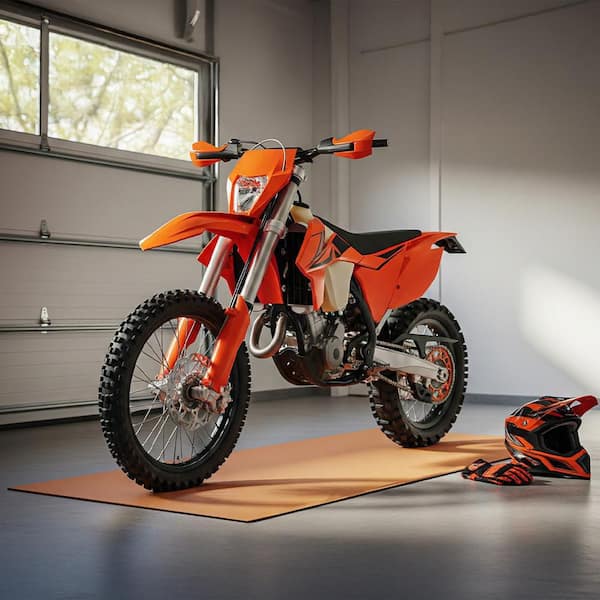 TFS-122 Motorcycle Mat-Light Gray-48 in. W x 108 in. L-0.2 in. Thick-Rubber Garage Floor Mat