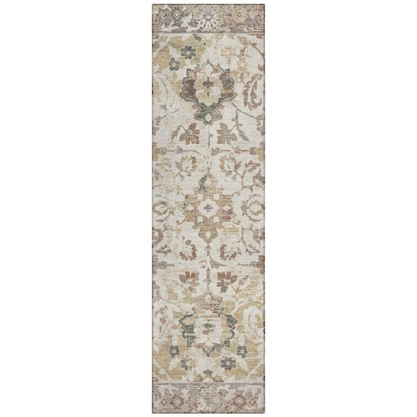 Chantille Machine Washable Indoor/Outdoor Abstract ACN3165 Cream 2 ft. x 7 ft. Runner Rug