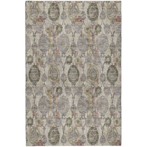 Dream Shag Premium Machine Washable Abstract ADS821 Beige 9 ft. x 12 ft. Area Rug