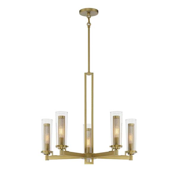 Minka Lavery Emmerham 5-Light Soft Brass Candlestick Chandelier with ...