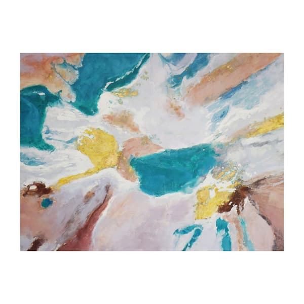 Pasargad Home Chromatic — Hand-Painted Blue Abstract Oil Painting on Canvas